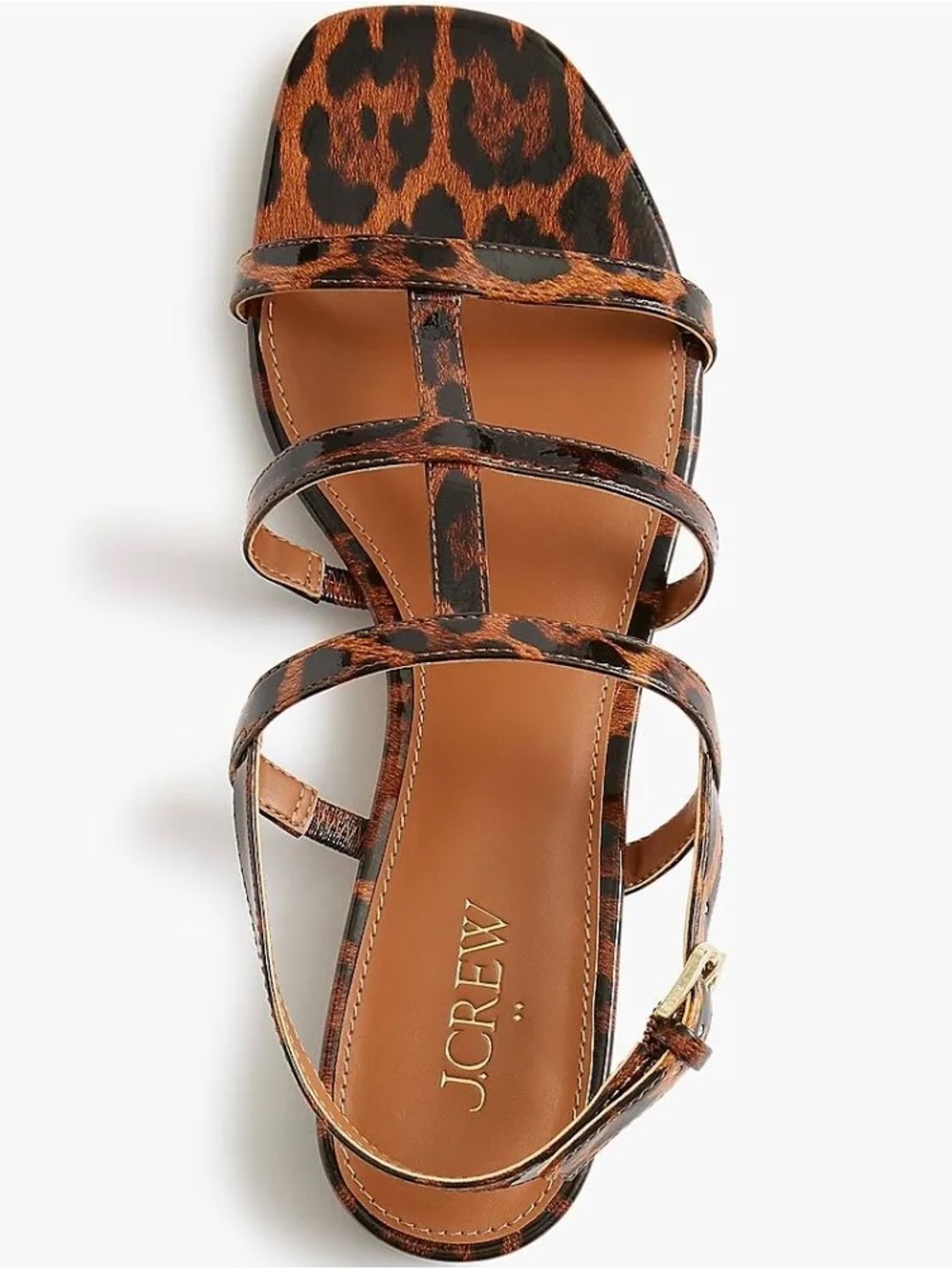 J.Crew Caged Ankle-Strap Sandal in Leopard PU